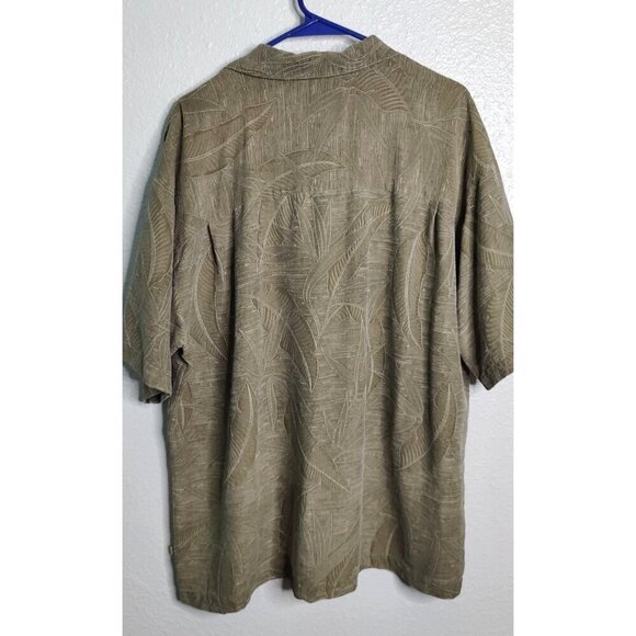 Island Shores 100% Silk Men's brown Tropical Button down. Size XL - Picture 7 of 10